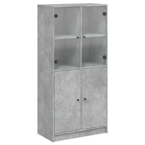 Highboard s dvířky betonově šedý 68x37x142 cm kompozitní dřevo - obrázek 2