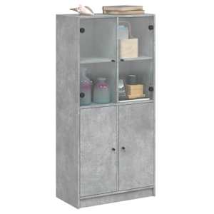 Highboard s dvířky betonově šedý 68x37x142 cm kompozitní dřevo - obrázek 5