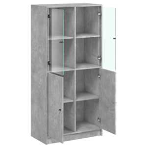 Highboard s dvířky betonově šedý 68x37x142 cm kompozitní dřevo - obrázek 6