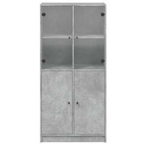 Highboard s dvířky betonově šedý 68x37x142 cm kompozitní dřevo - obrázek 7