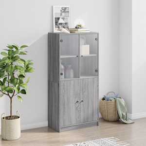 Highboard s dvířky šedý sonoma 68x37x142 cm kompozitní dřevo - obrázek 3