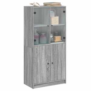 Highboard s dvířky šedý sonoma 68x37x142 cm kompozitní dřevo - obrázek 5