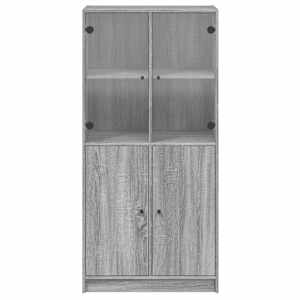 Highboard s dvířky šedý sonoma 68x37x142 cm kompozitní dřevo - obrázek 7
