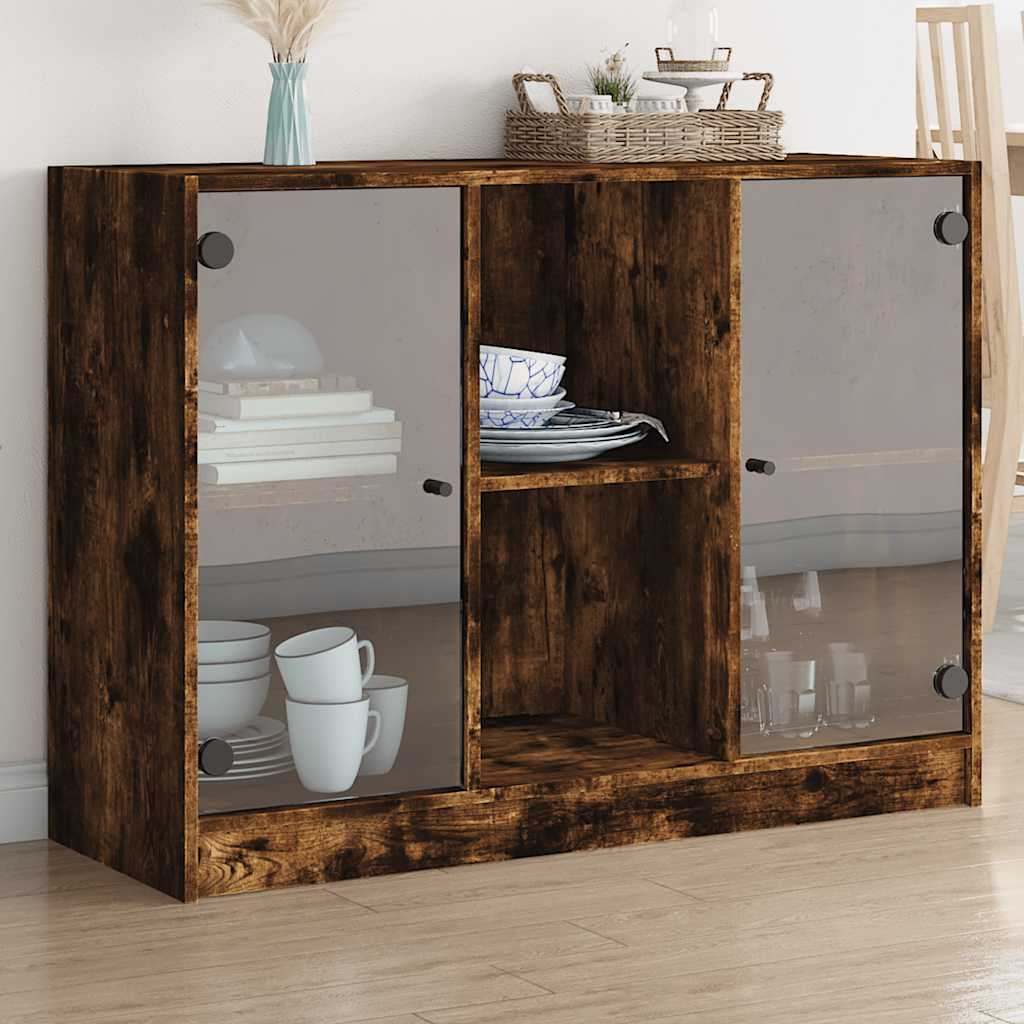 vidaXL Sideboard Räuchereiche 102x37x75,5 cm Holzwerkstoff