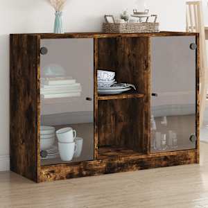 Komoda dimljeni hrast 102x37x75,5 cm inženirski les