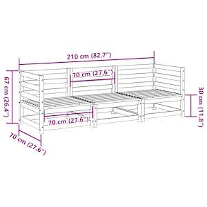 Vrtna sedežna garnitura 3-delna trden les douglas - slika 9