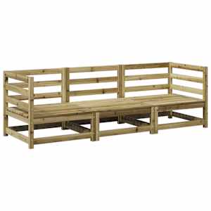 Vrtna sedežna garnitura 3-delna impregnirana trdna borovina - slika 2