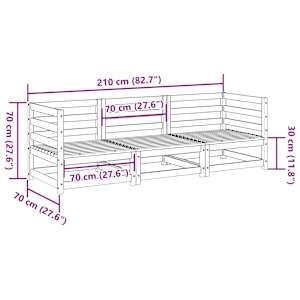 Vrtna sedežna garnitura 3-delna impregnirana trdna borovina - slika 9