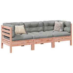 Vrtna sedežna garnitura 3-delna z blazinami trden les douglas