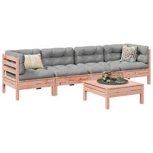 Vrtna sedežna garnitura 5-delna z blazinami trden les douglas