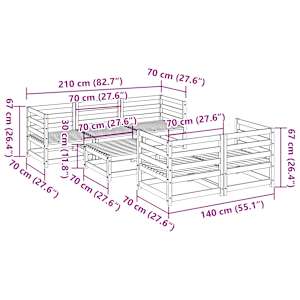 Vrtna sedežna garnitura 6-delna trden les douglas - slika 11