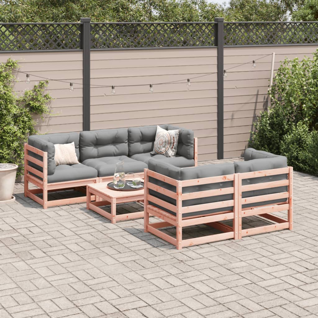 vidaXL 6-delige Loungeset met kussens massief douglas vurenhout afbeelding