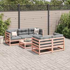 Vrtna sedežna garnitura 6-delna z blazinami trden les douglas - slika 3