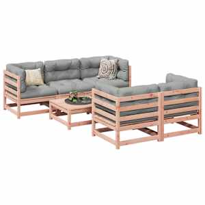 Vrtna sedežna garnitura 6-delna z blazinami trden les douglas