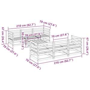 Vrtna sedežna garnitura 7-delna trden les douglas - slika 11