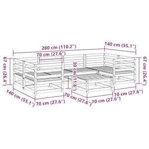 Vrtna sedežna garnitura 7-delna trden les douglas - slika 11