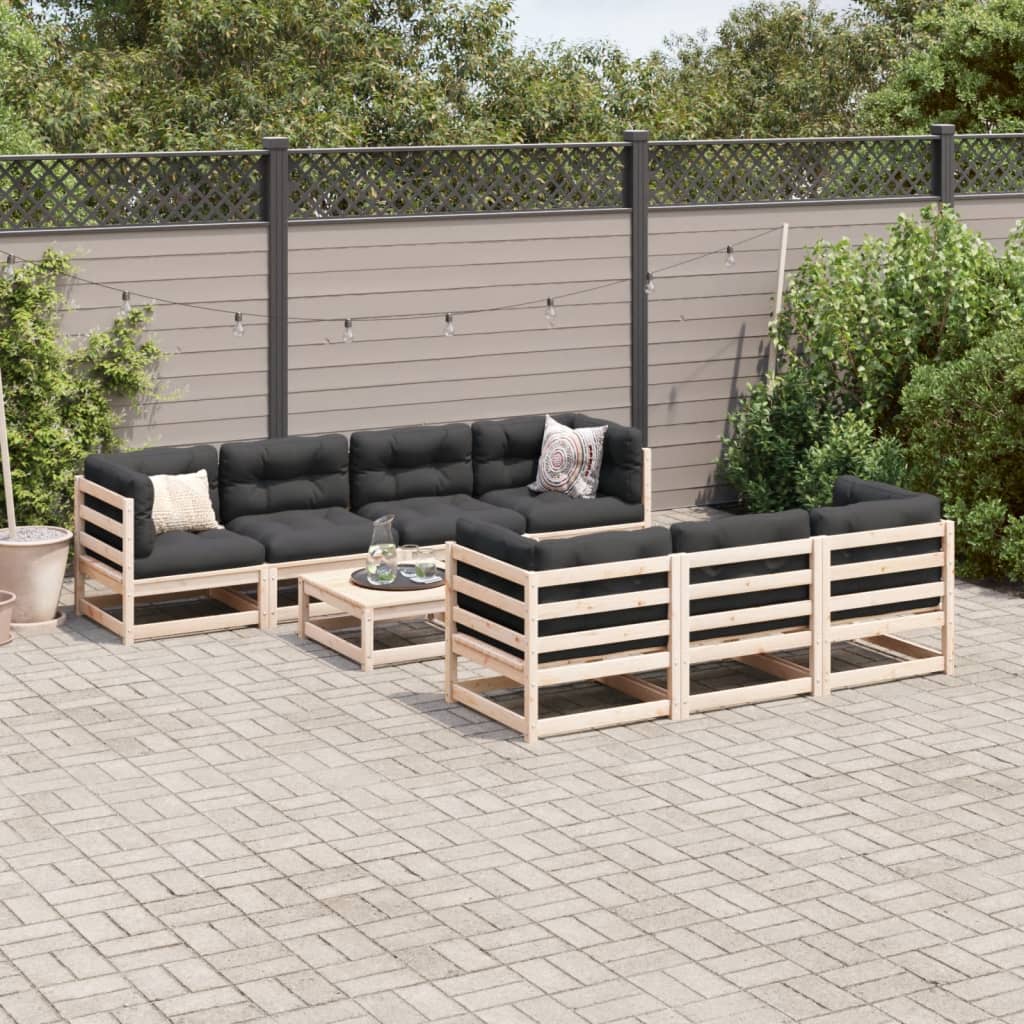 vidaXL 8-delige Loungeset massief grenenhout afbeelding