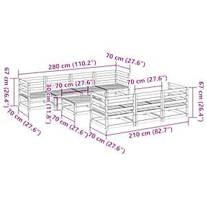 Vrtna sedežna garnitura 8-delna trden les douglas - slika 11