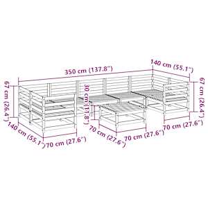 Vrtna sedežna garnitura 8-delna trden les douglas - slika 11