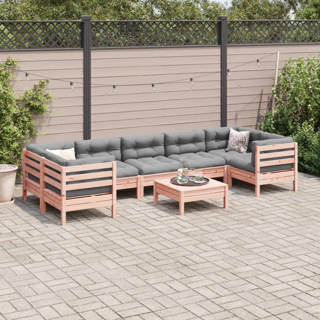 vidaXL 8-delige Loungeset met kussens massief douglas vurenhout afbeelding