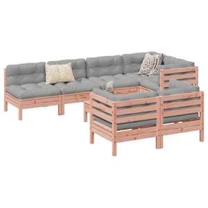 Vrtna sedežna garnitura 8-delna z blazinami trden les douglas