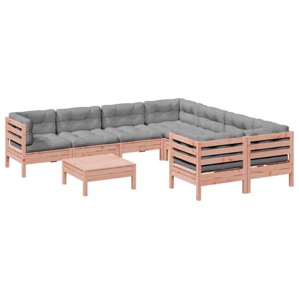vidaXL 9-osaline aiadiivani komplekt patjadega, ebatsuuga puit