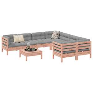 Vrtna sedežna garnitura 9-delna z blazinami trden les douglas