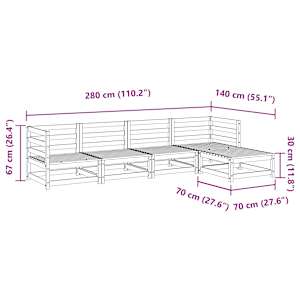 Vrtna sedežna garnitura 5-delna trden les douglas - slika 10