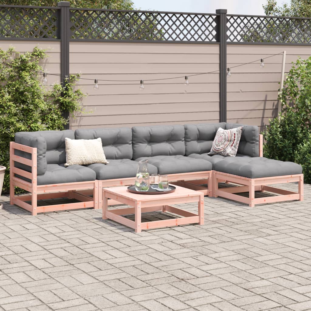 vidaXL 6-delige Loungeset met kussens massief douglas vurenhout afbeelding