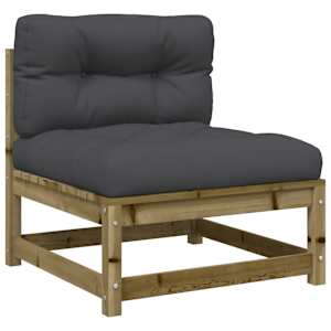 Vrtna sedežna garnitura 6-delna z blazinami impreg. borovina - slika 4