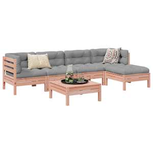 Vrtna sedežna garnitura 6-delna z blazinami trden les douglas