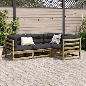 Vrtna garnitura 4-delna z blazinami impregnirana borovina - slika 3