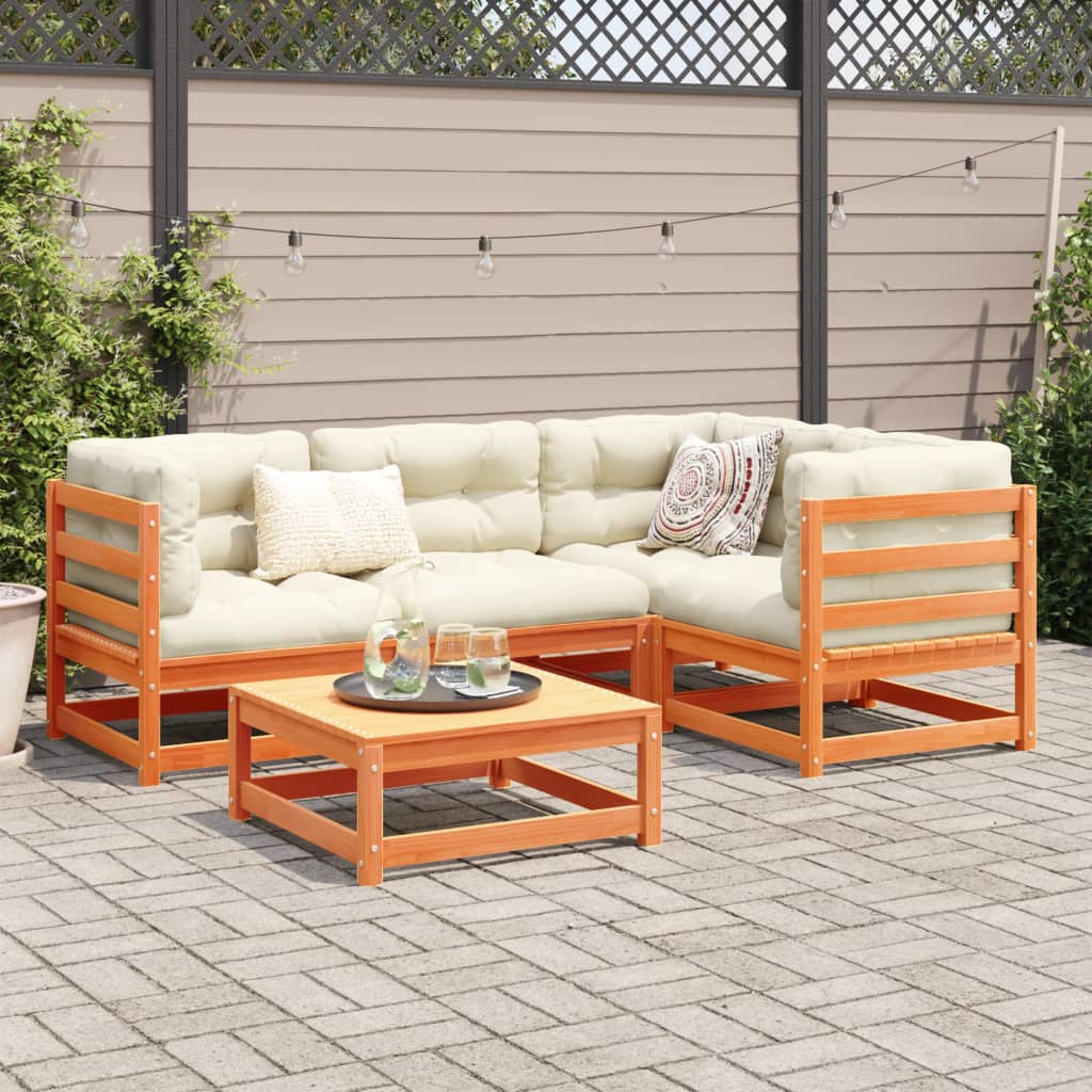 vidaXL 5-delige Loungeset massief grenenhout wasbruin afbeelding