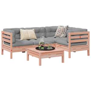 Vrtna sedežna garnitura 5-delna z blazinami trden les douglas