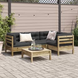 vidaXL 5 Piece Garden Sofa Set with Cushions Impregnated Wood Pine