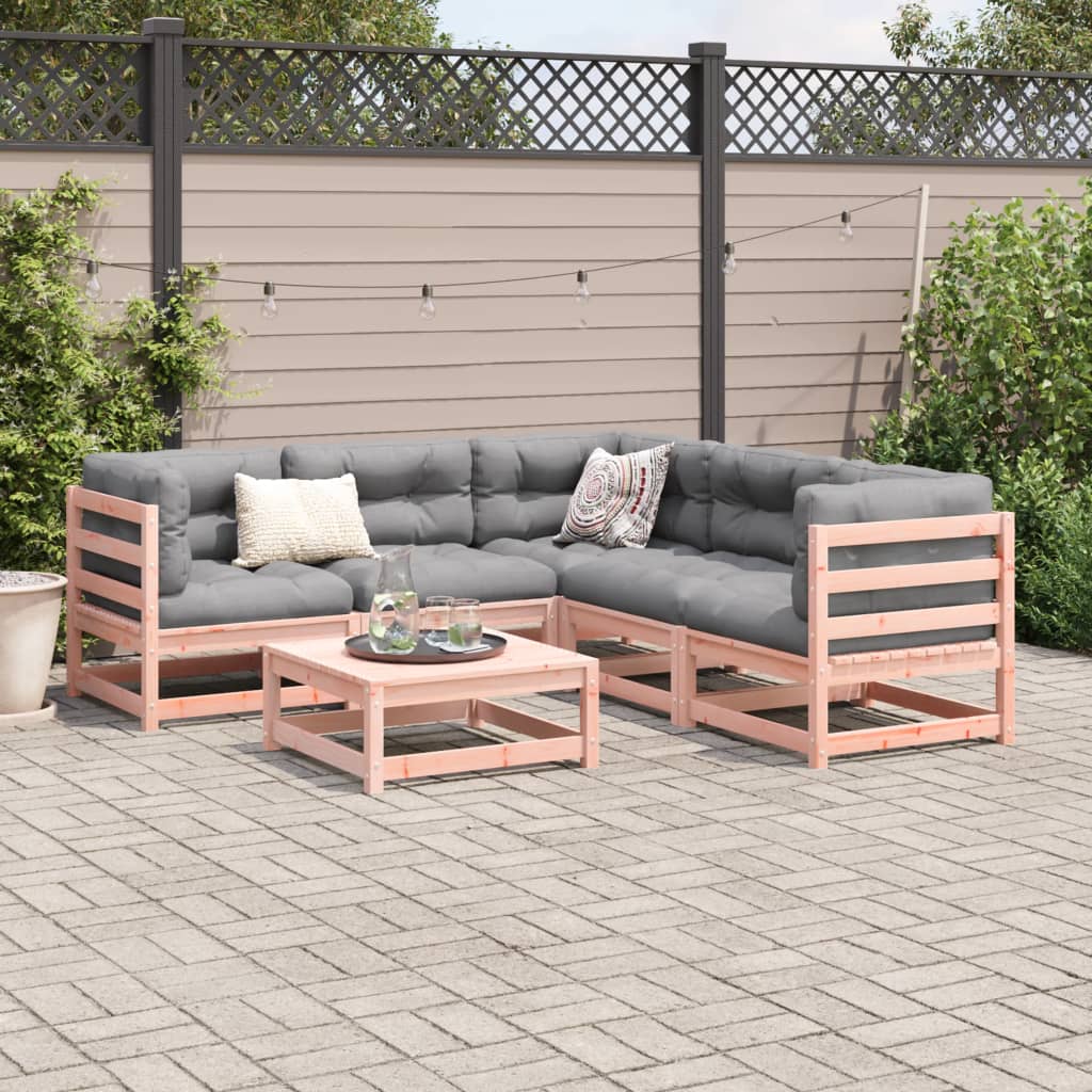 vidaXL 6-delige Loungeset met kussens massief douglas vurenhout afbeelding