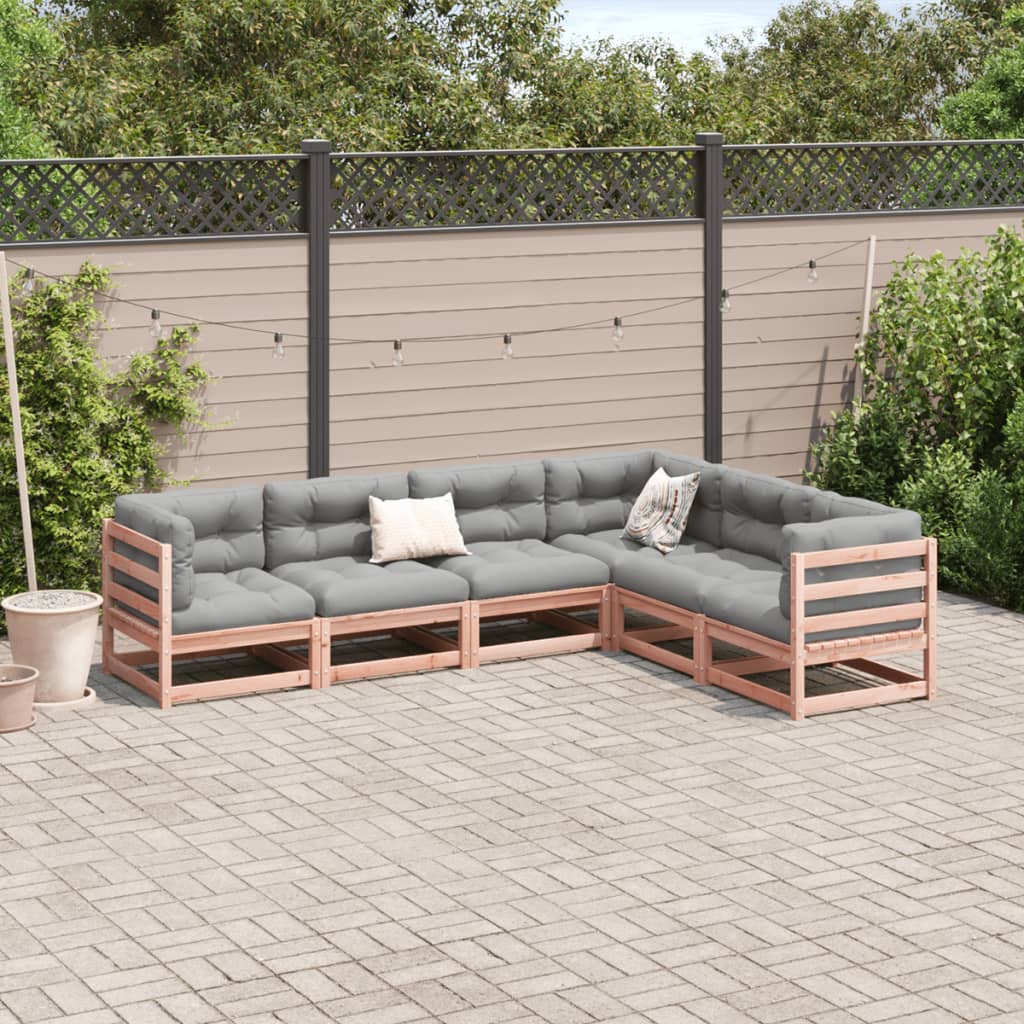 vidaXL 6-delige Loungeset met kussens massief douglas vurenhout afbeelding