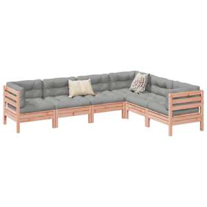 Vrtna sedežna garnitura 6-delna z blazinami trden les douglas