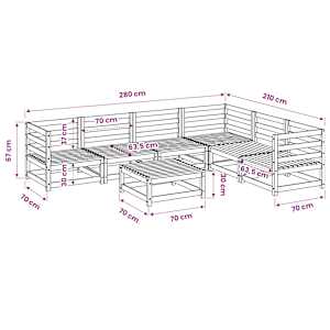 7dílná zahradní sedací souprava voskově hnědá masivní borovice - obrázek 11