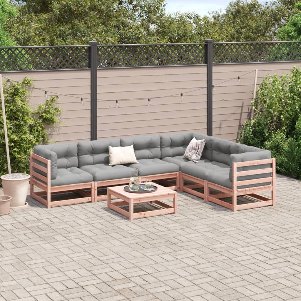 vidaXL 7-delige Loungeset met kussens massief douglas vurenhout afbeelding