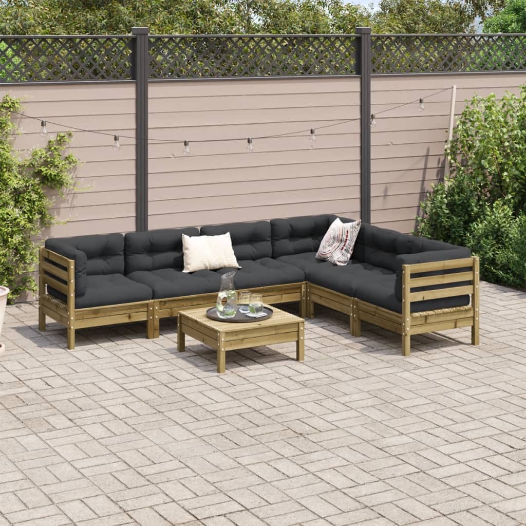 vidaXL 7-delige Loungeset met kussens geïmpregneerd grenenhout afbeelding