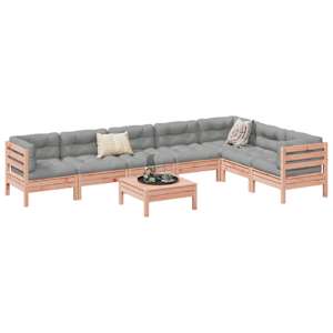 Vrtna sedežna garnitura 8-delna z blazinami trden les douglas