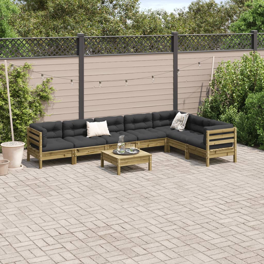 vidaXL 8-delige Loungeset met kussens geïmpregneerd grenenhout afbeelding