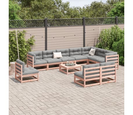 vidaXL Salon de jardin 11 pcs bois massif sapin de douglas