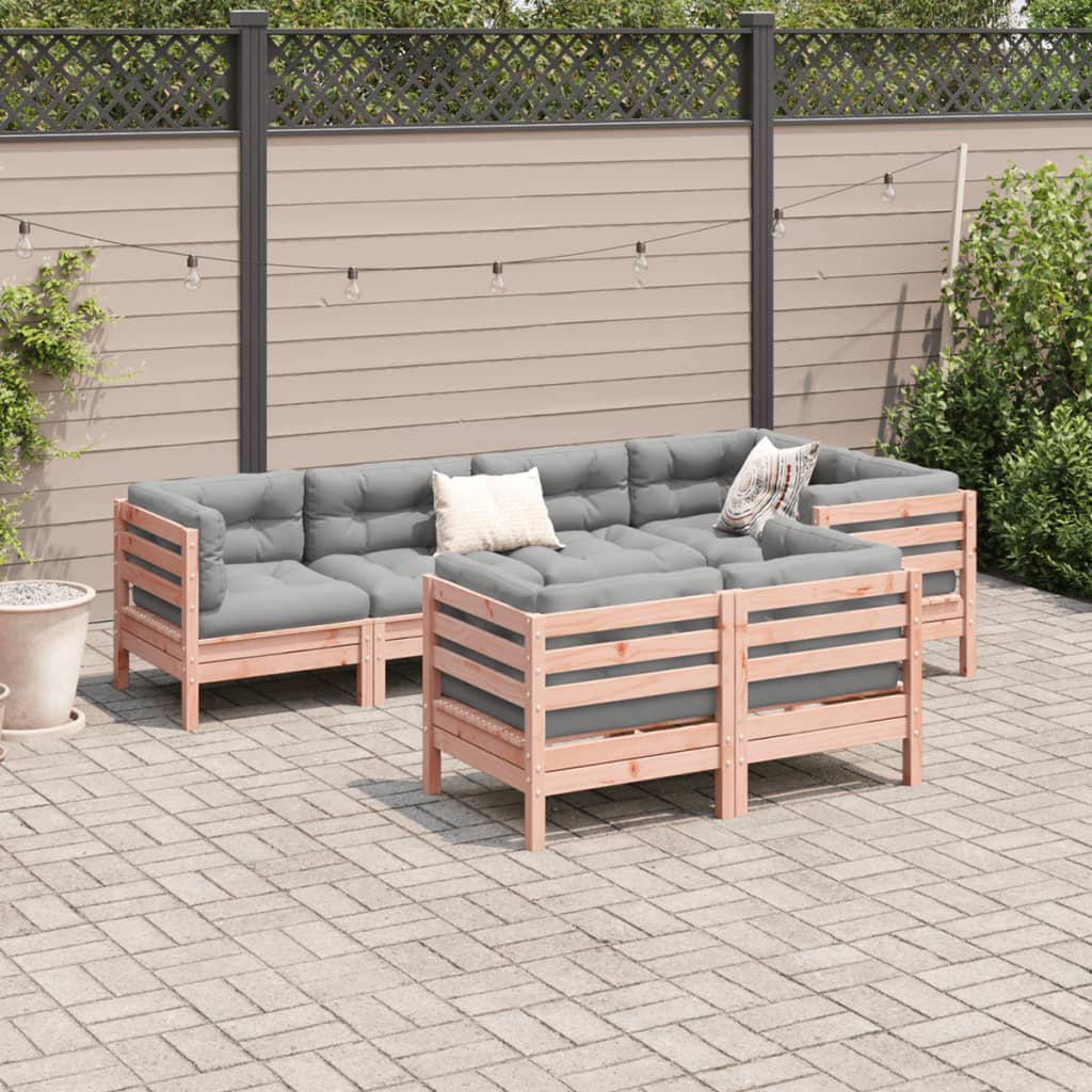 vidaXL 7-delige Loungeset met kussens massief douglas vurenhout afbeelding