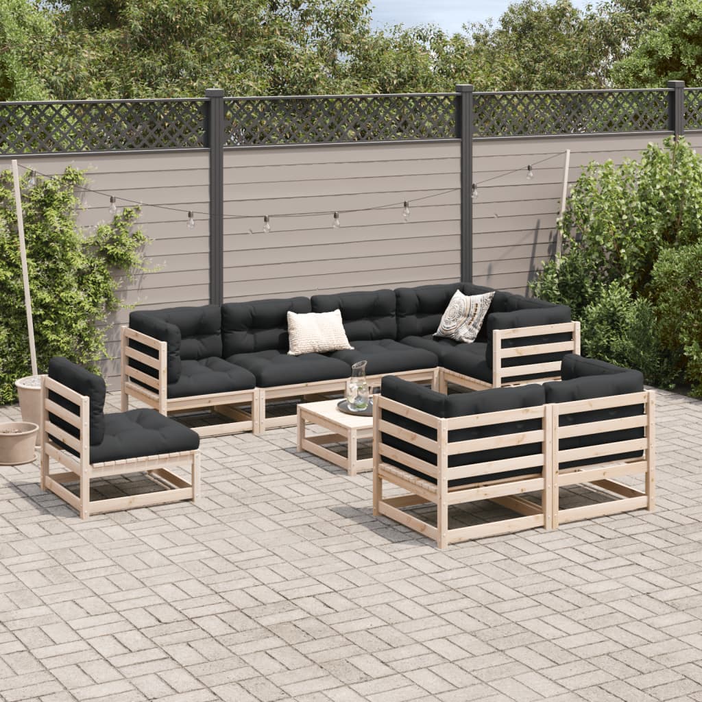 vidaXL 9-delige Loungeset massief grenenhout