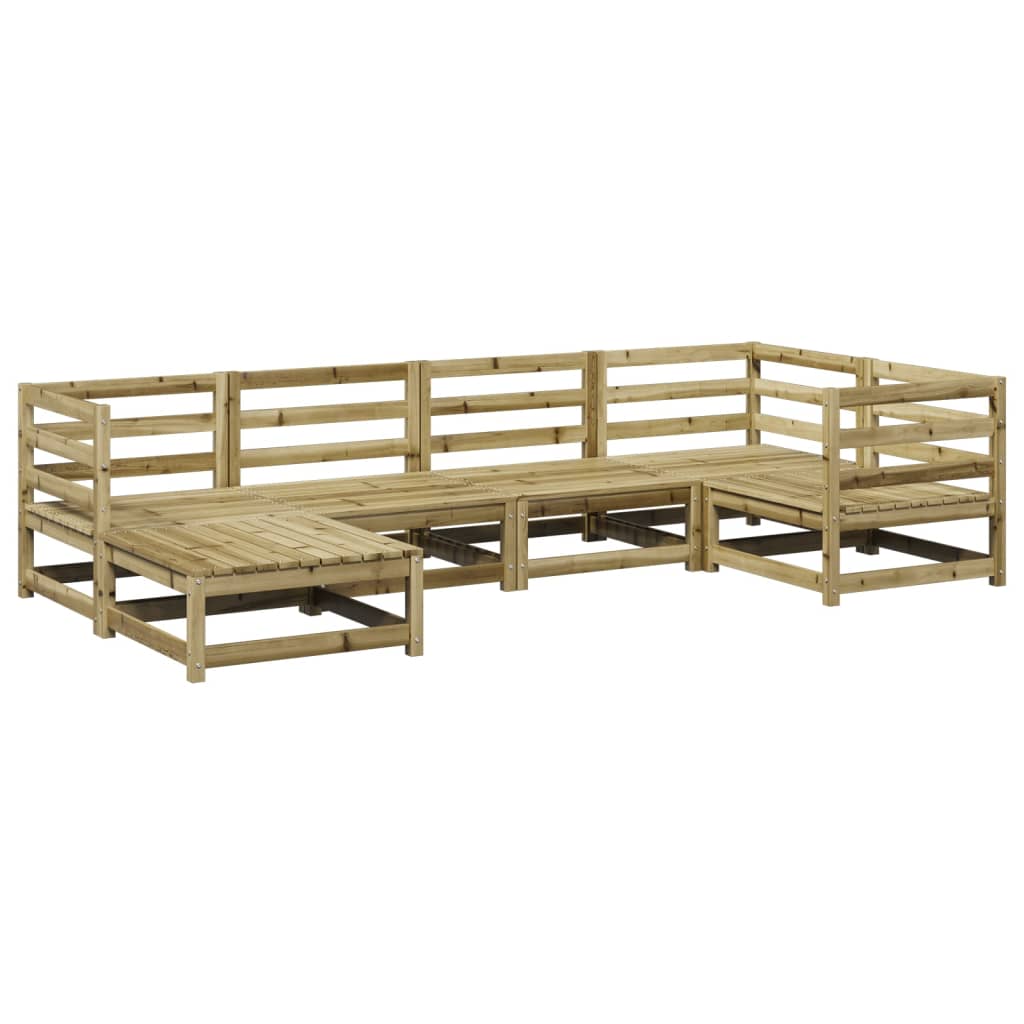 Zestaw wypoczynkowy ogrodowy, drewno sosnowe, modułowy, 6 elementów, 70x70x67 cm, brązowo-beżowy