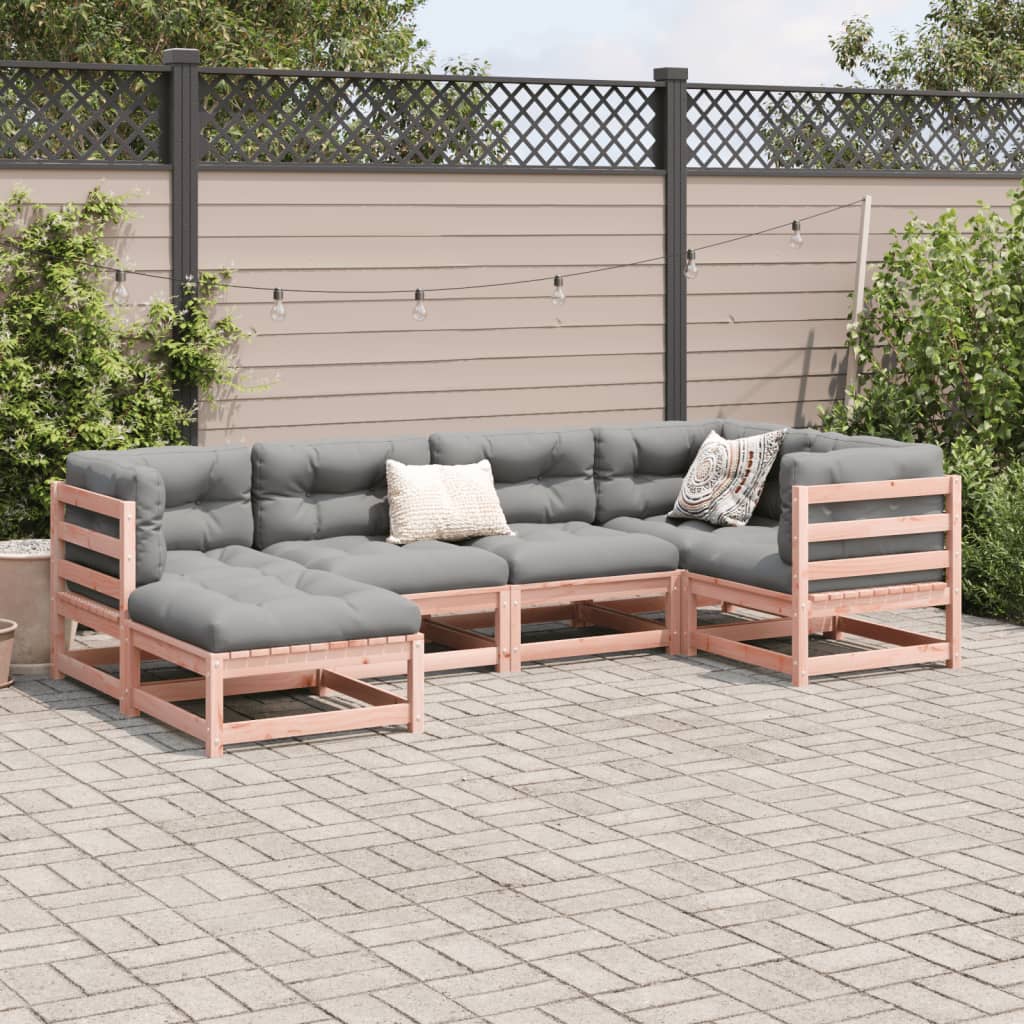 vidaXL 6-delige Loungeset met kussens massief douglas vurenhout afbeelding