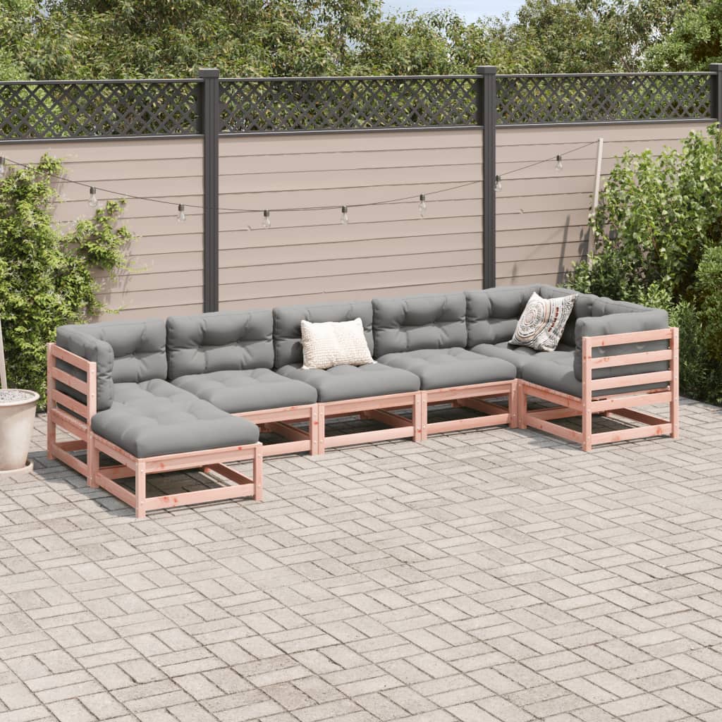 vidaXL 7-delige Loungeset met kussens massief douglas vurenhout afbeelding