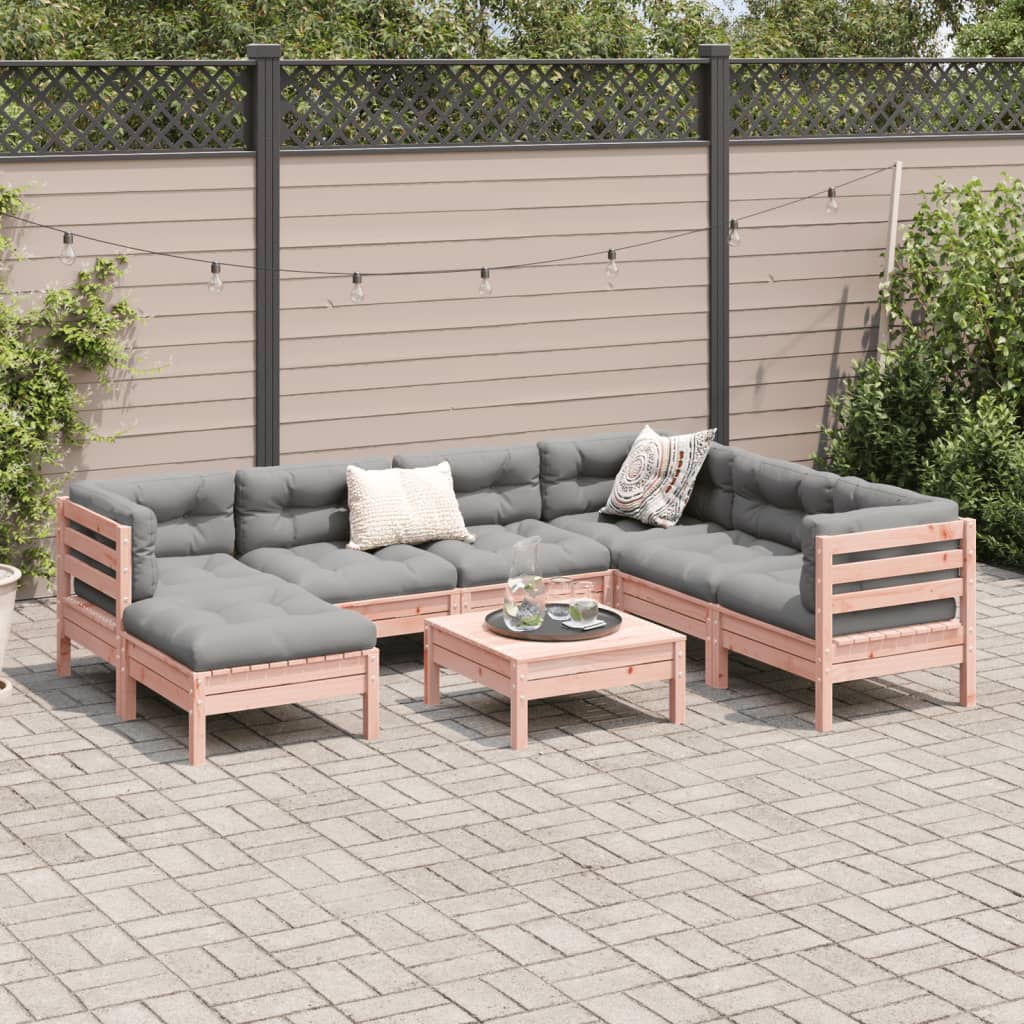 vidaXL 8-delige Loungeset met kussens massief douglas vurenhout afbeelding